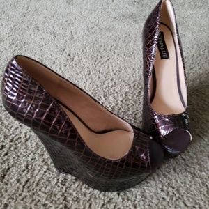 Sophia & Lee Brown Wedge High Heels